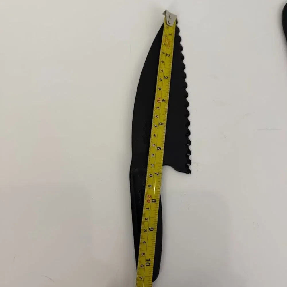 Two Pampered Chef Black Nylon Knives-Serrated (1119) and Straight (1169)-Retired